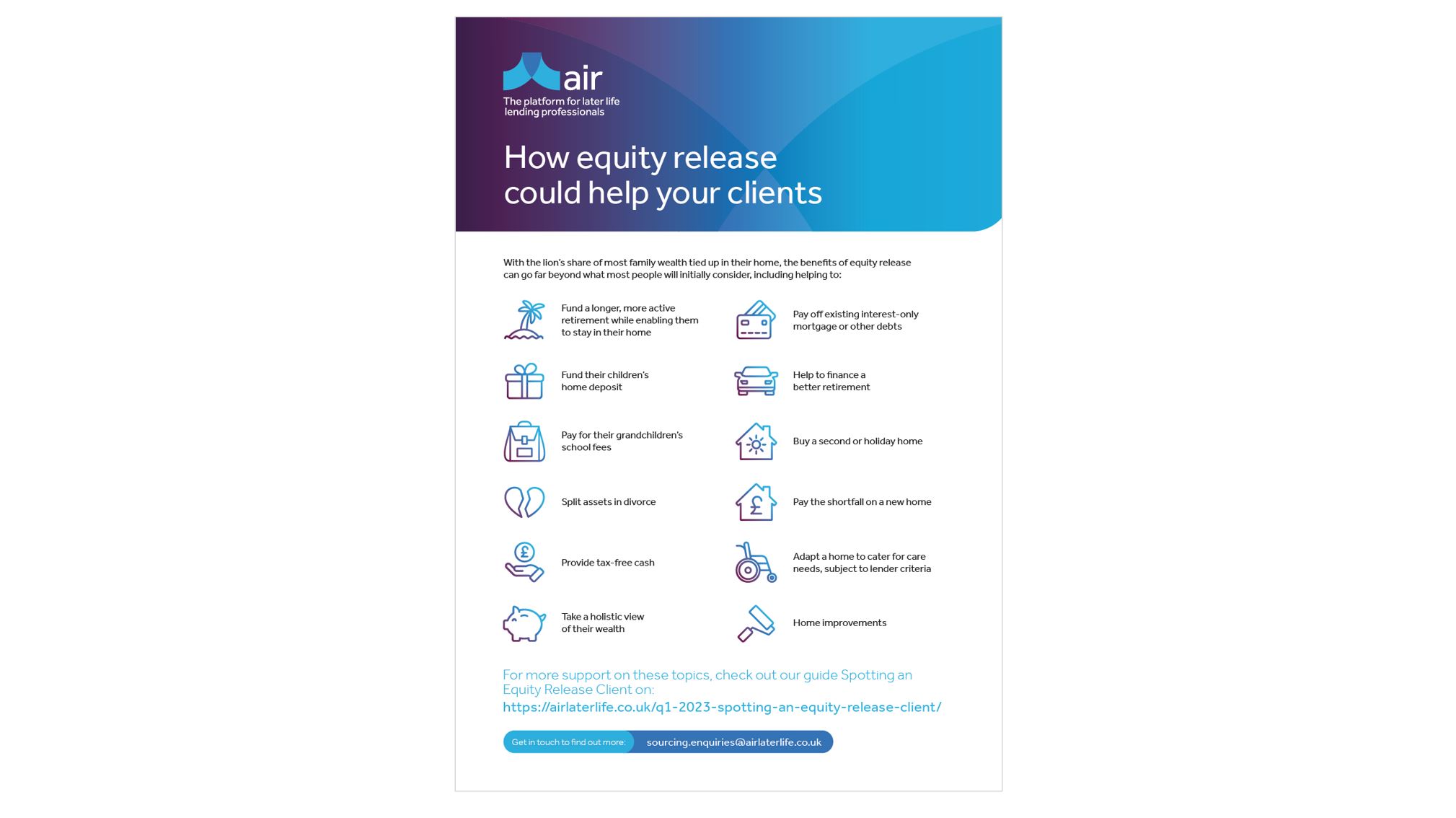 How equity release could help your clients